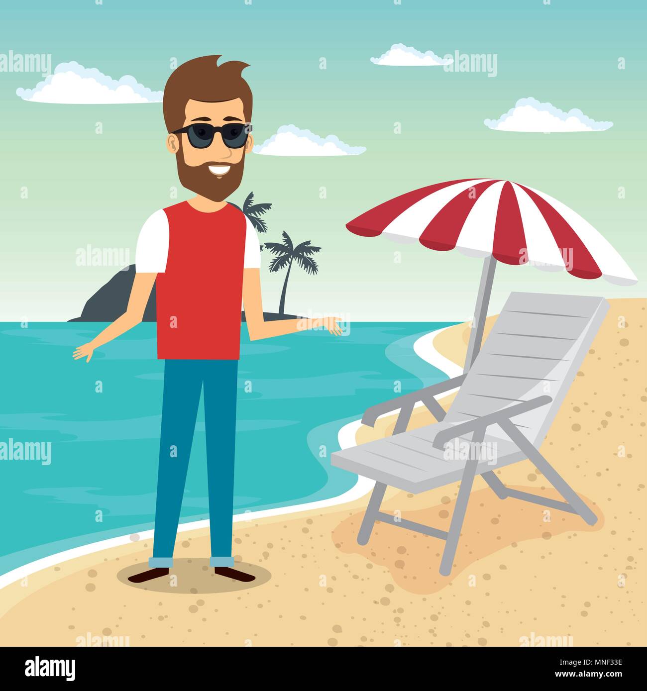 man in the beach character Stock Vector Image & Art - Alamy