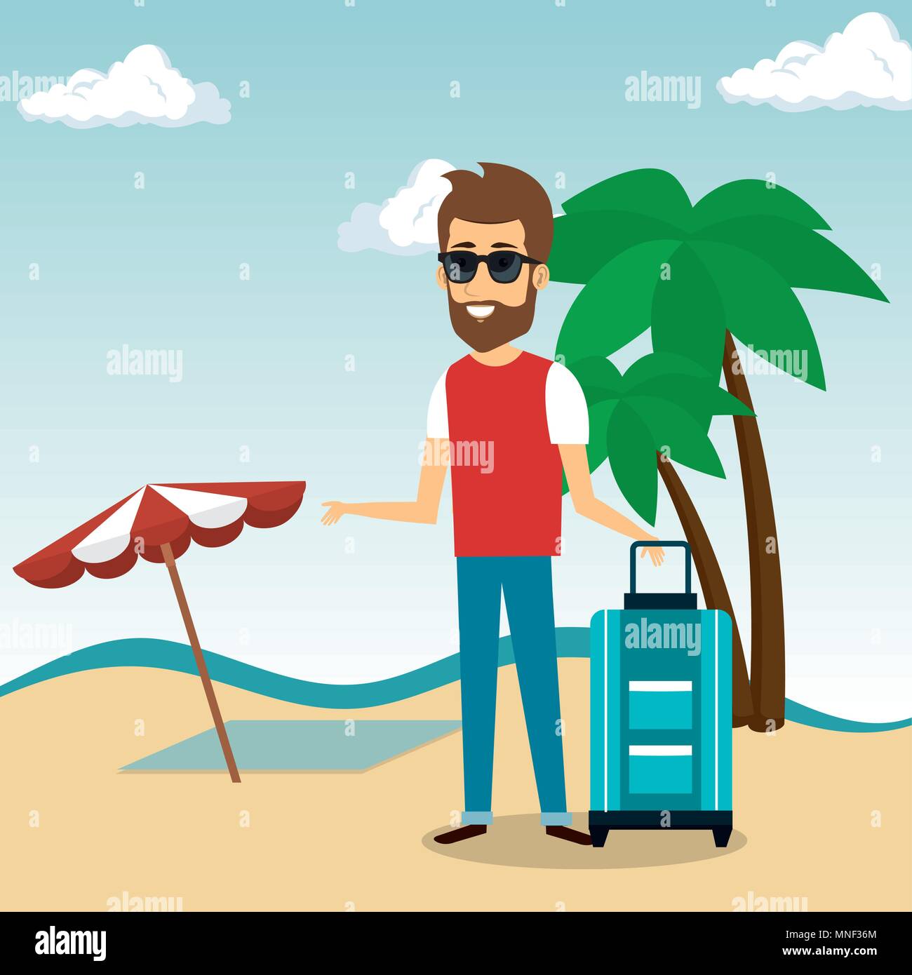 man in the beach character Stock Vector Image & Art - Alamy