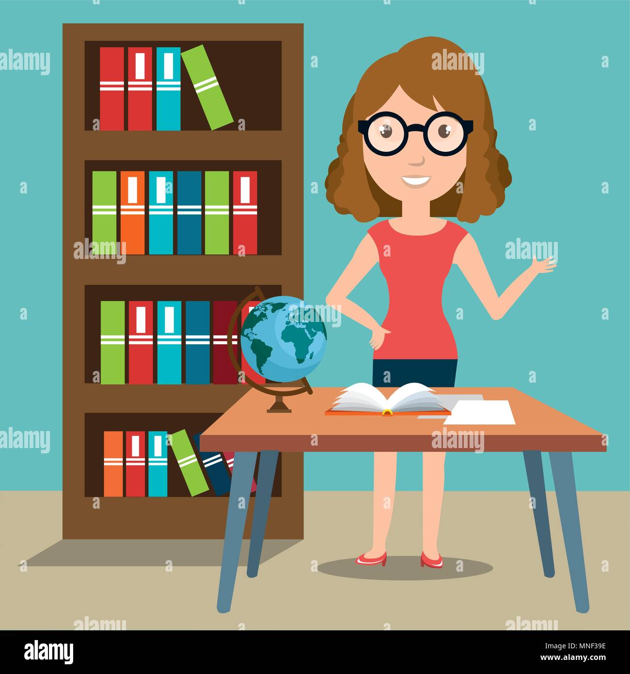 woman teacher in the classroom Stock Vector Image & Art - Alamy