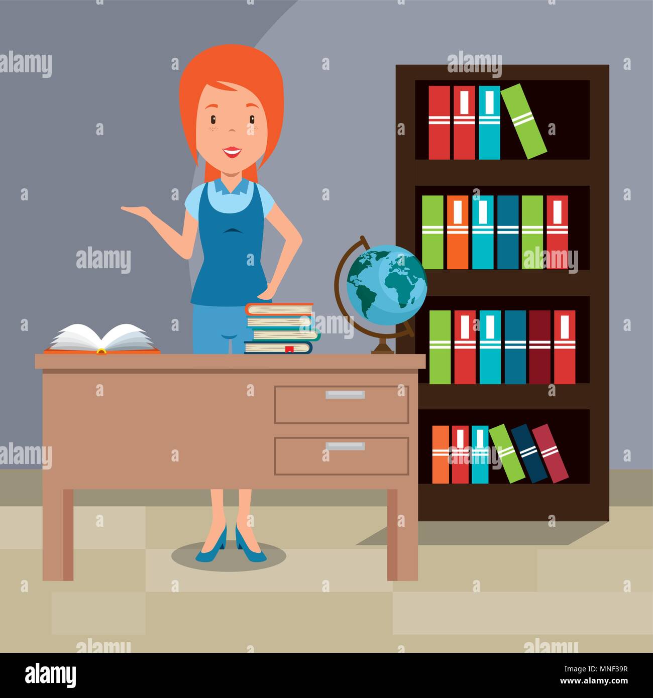 woman teacher in the classroom Stock Vector Image & Art - Alamy