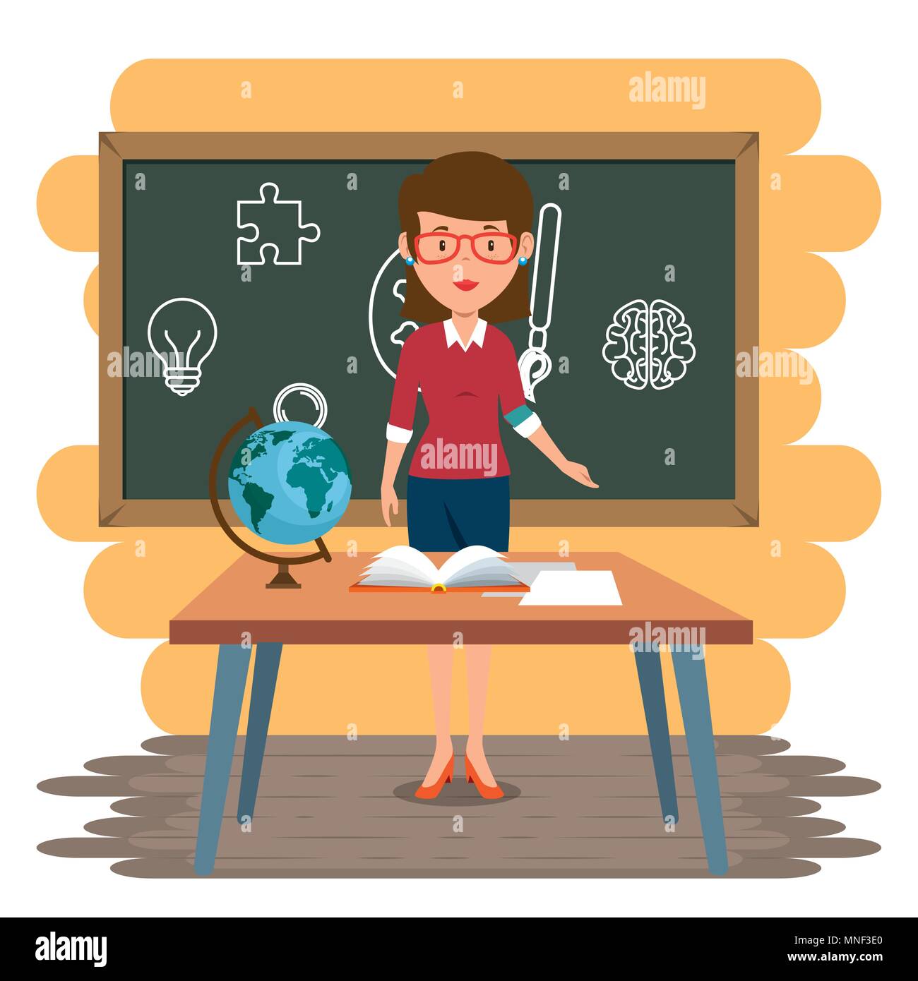 woman teacher in the classroom Stock Vector Image & Art - Alamy