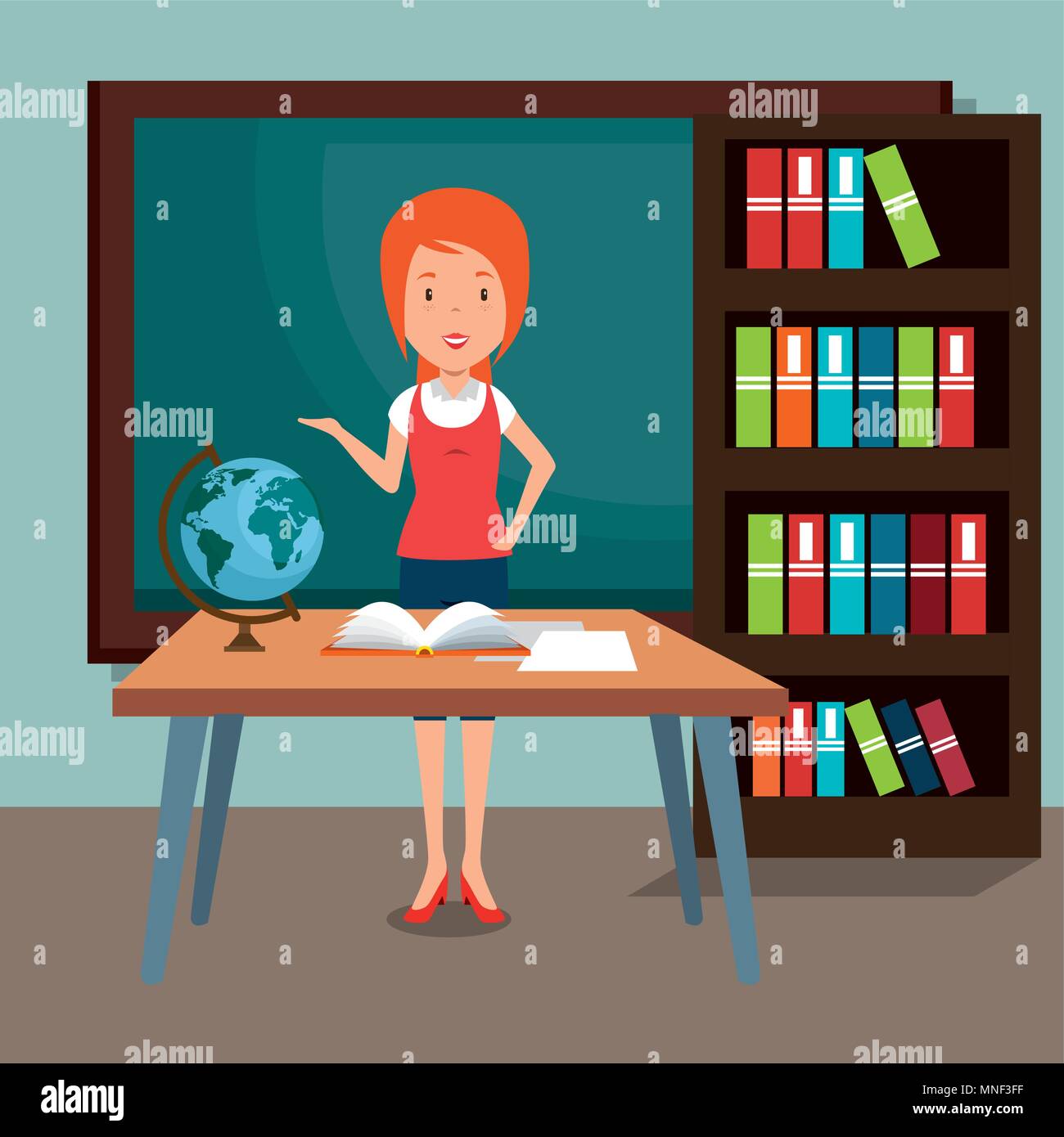 woman teacher in the classroom Stock Vector Image & Art - Alamy