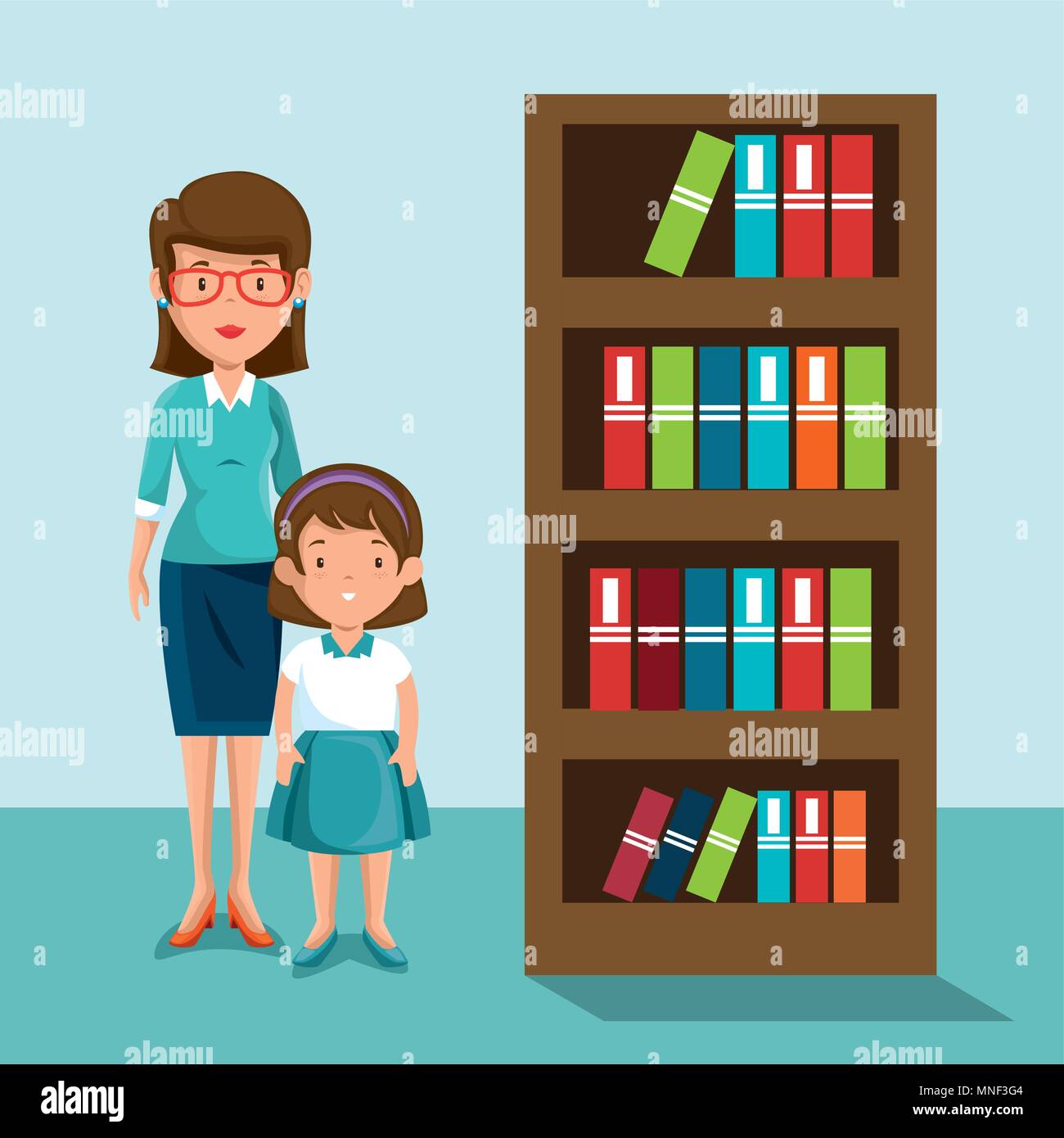 woman teacher with students in the classroom Stock Vector Image & Art ...