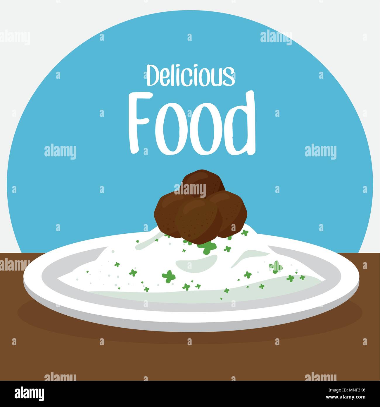 rice and meat delicious food breakfast menu Stock Vector Image & Art