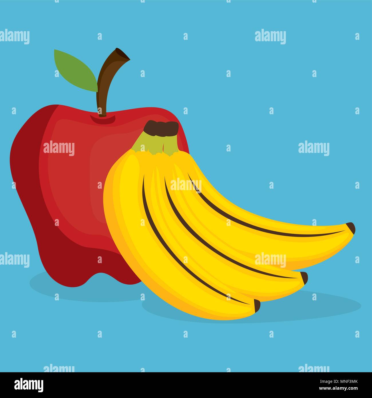 fresh apple and banana fruit healthy food Stock Vector Image & Art Alamy