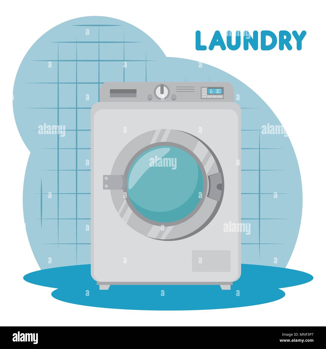 wash machine laundry service Stock Vector