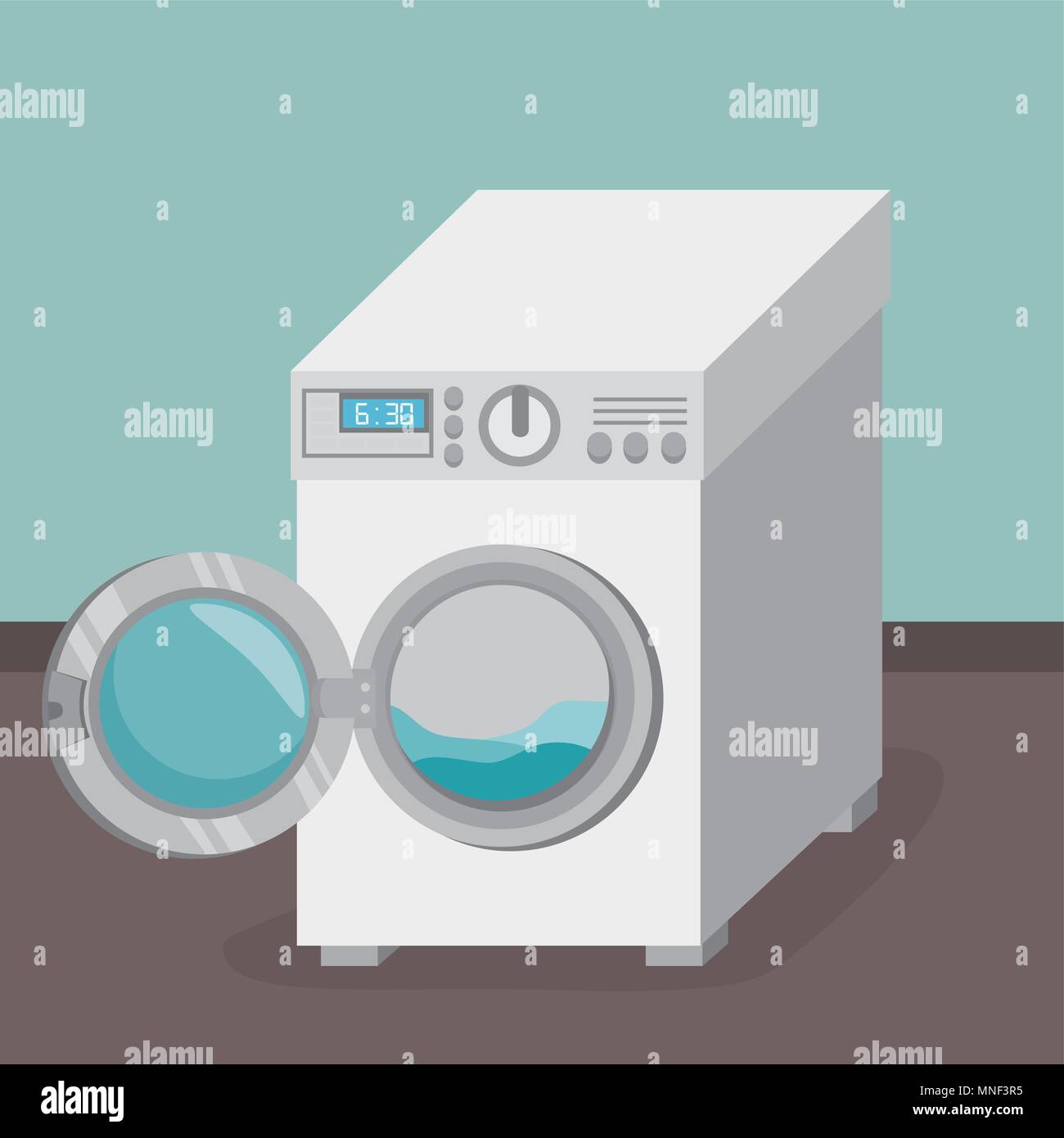 wash machine laundry service Stock Vector