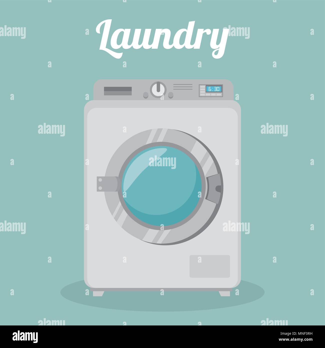 wash machine laundry service Stock Vector