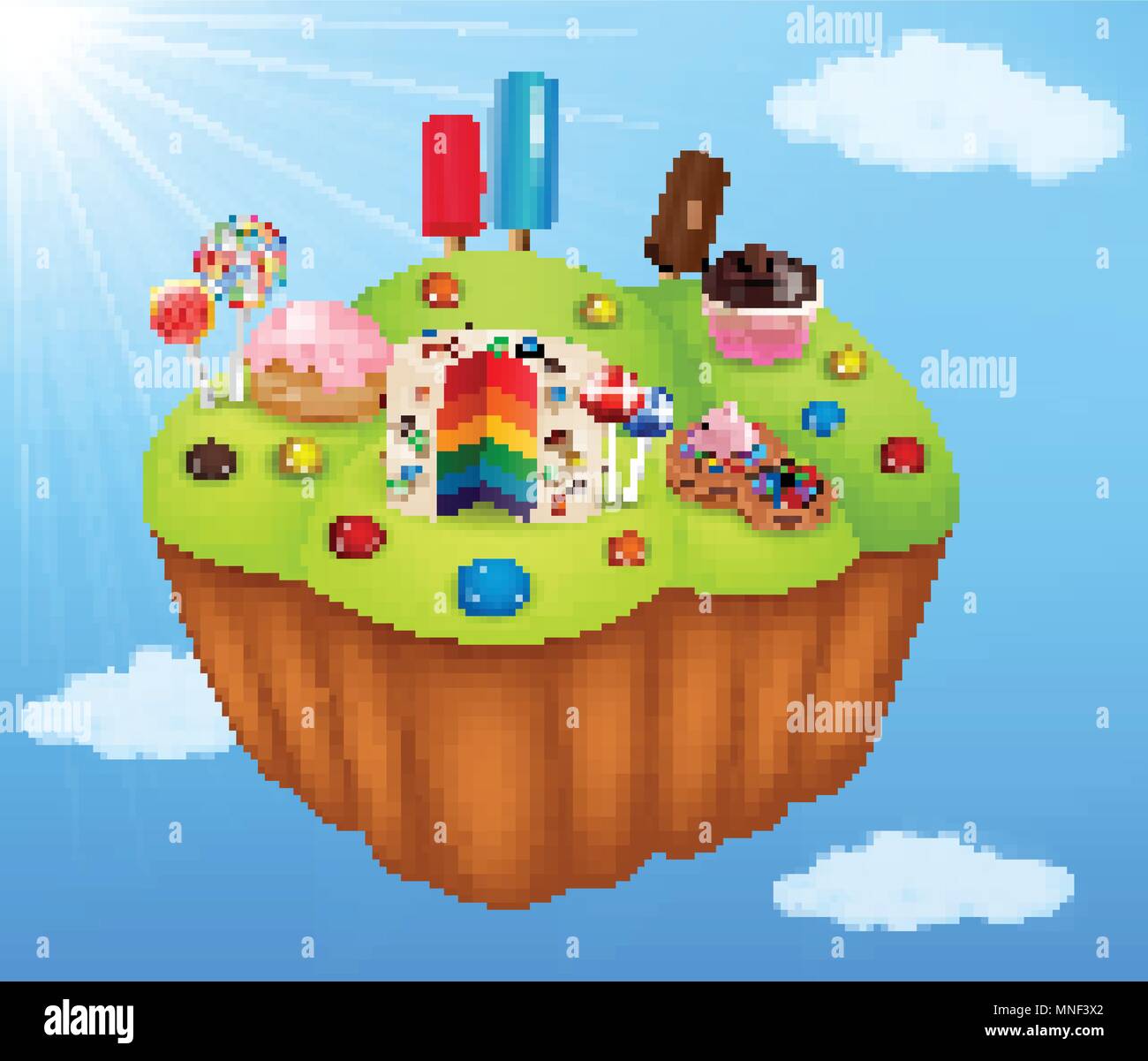 Cartoon fantasy candyland Stock Vector