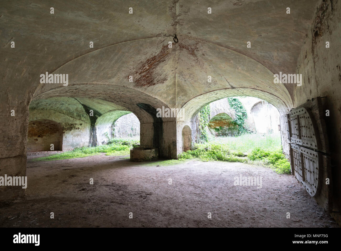 Within the vaults of the Fortress of Santa Barbara, Pistoia, Tuscany, Italy Stock Photo