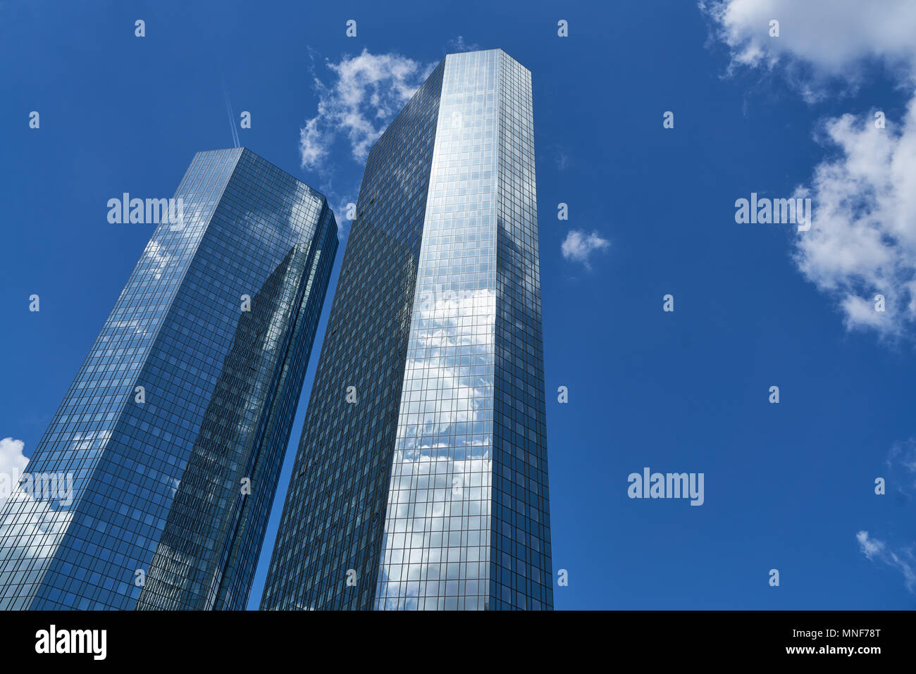 Business architecture for bank skyscraper in Frankfurt am Main Stock Photo