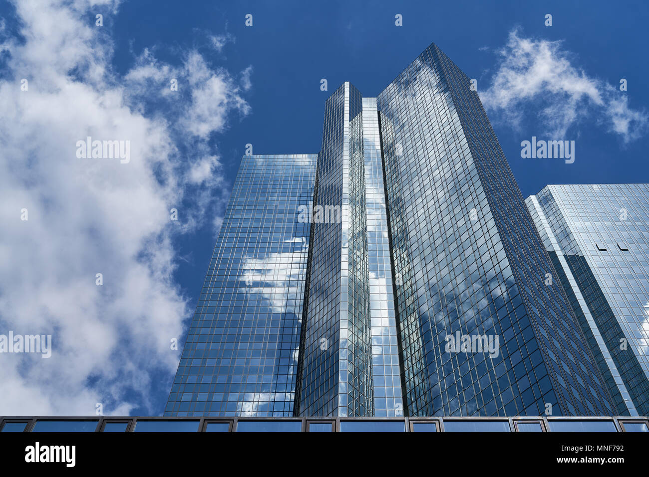 Modern business architecture in Frankfurt am Main with glass facades Stock Photo