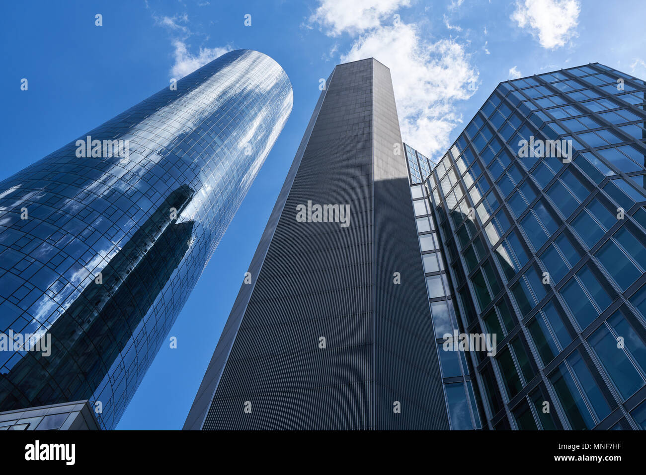 Business office skyscrapers with glass facade in Frankfurt am Main ...