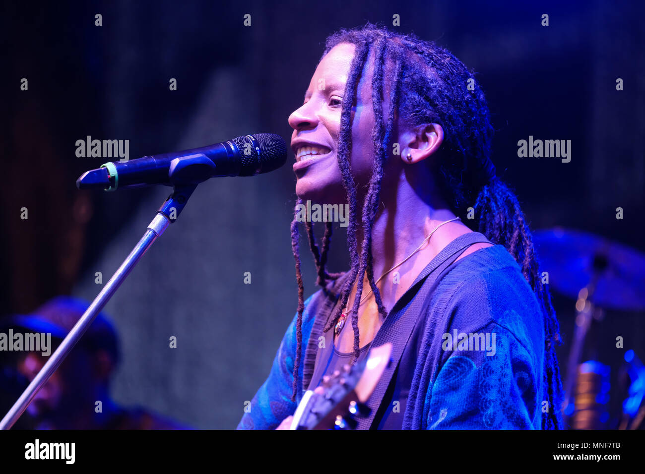 Concert of the Caribbean christian pop singer JUDY BAILEY at the 101st  German Catholic Church Congress in Muenster/Germany. Judy Bailey lives in  Germany Stock Photo - Alamy