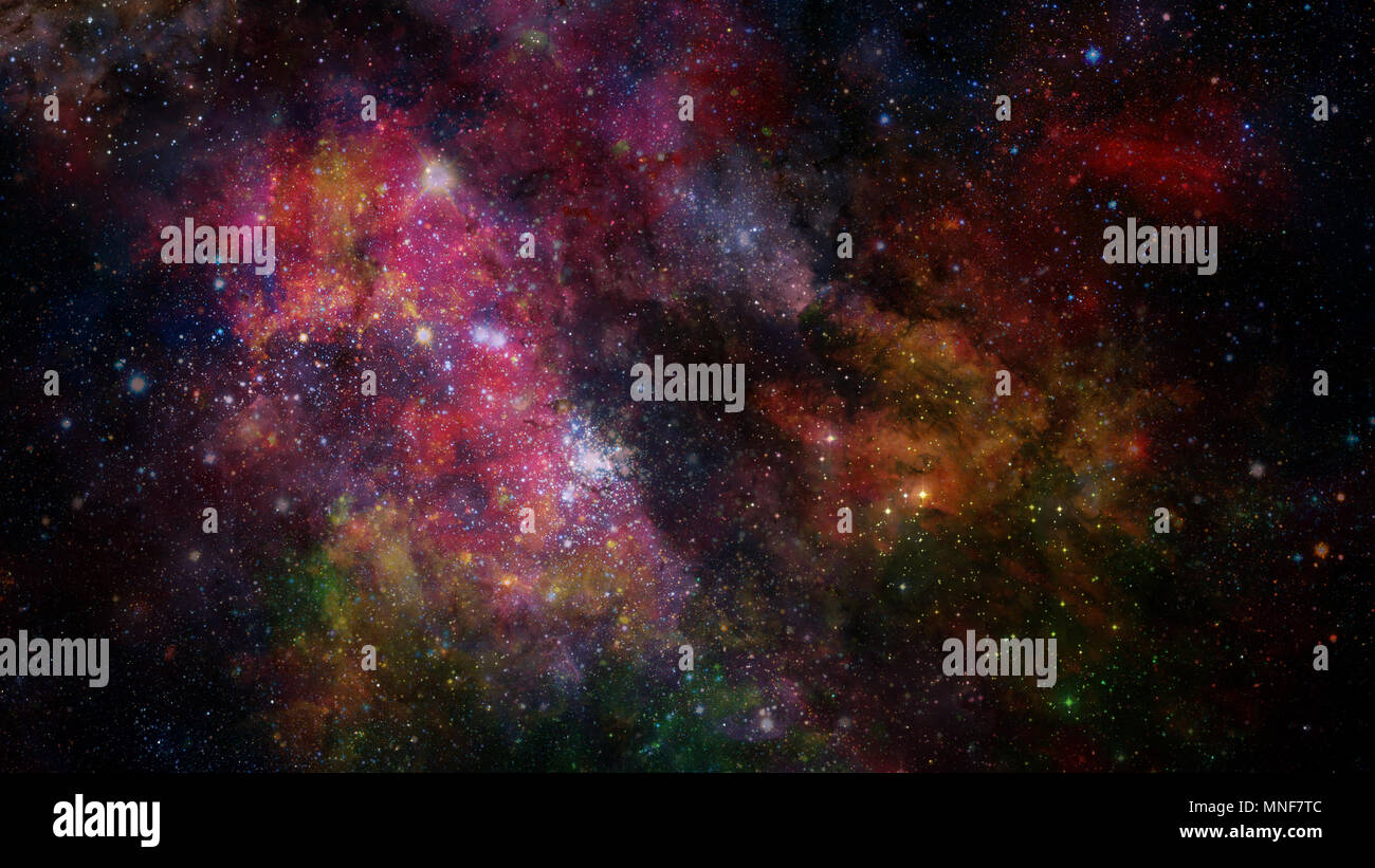 Colorful nebulas, galaxies and stars in deep space. Elements of this ...