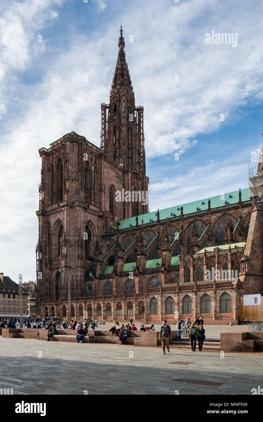 Alsace - Strasbourg. Strasbourg Cathedral. Elsass - Straßburg. Straßburger Münster. Stock Photo