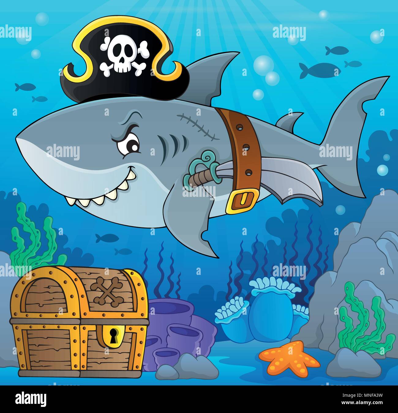 Giant Shark with Pirate main image 1