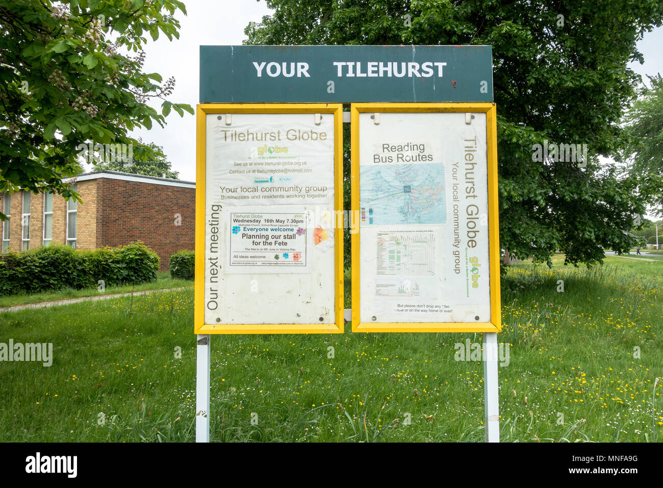A community notice board in Tilehurst, Reading UK Stock Photo Alamy
