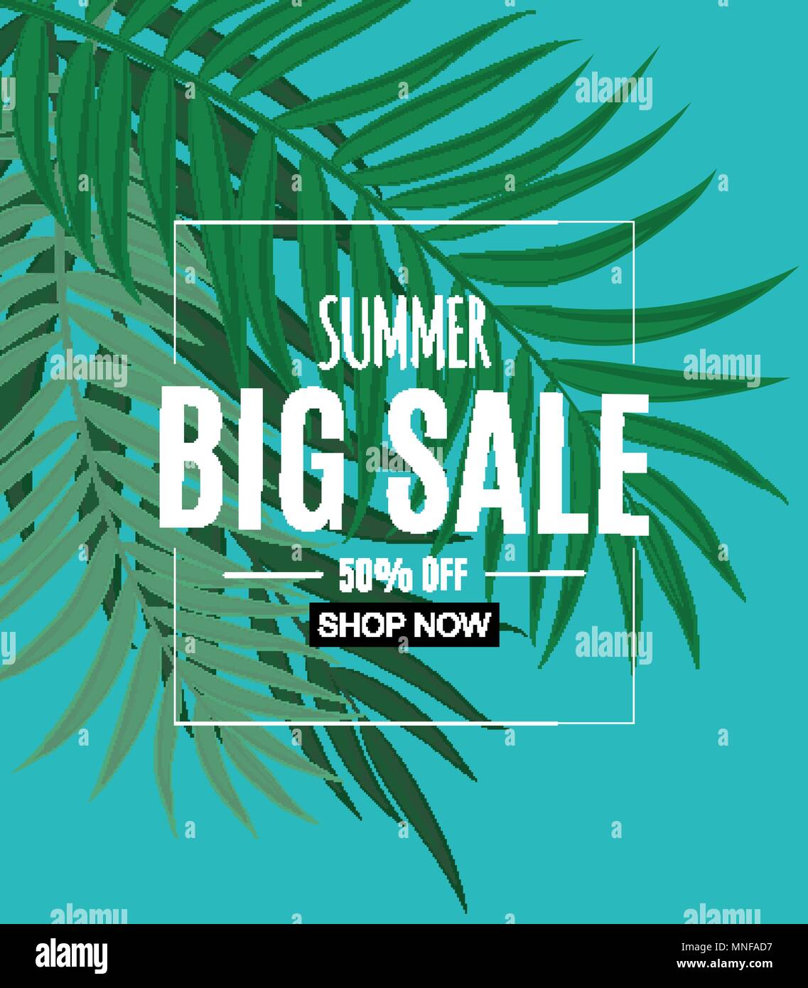 Abstract Summer Sale Background with Palm Leaves. Vector Illustration ...