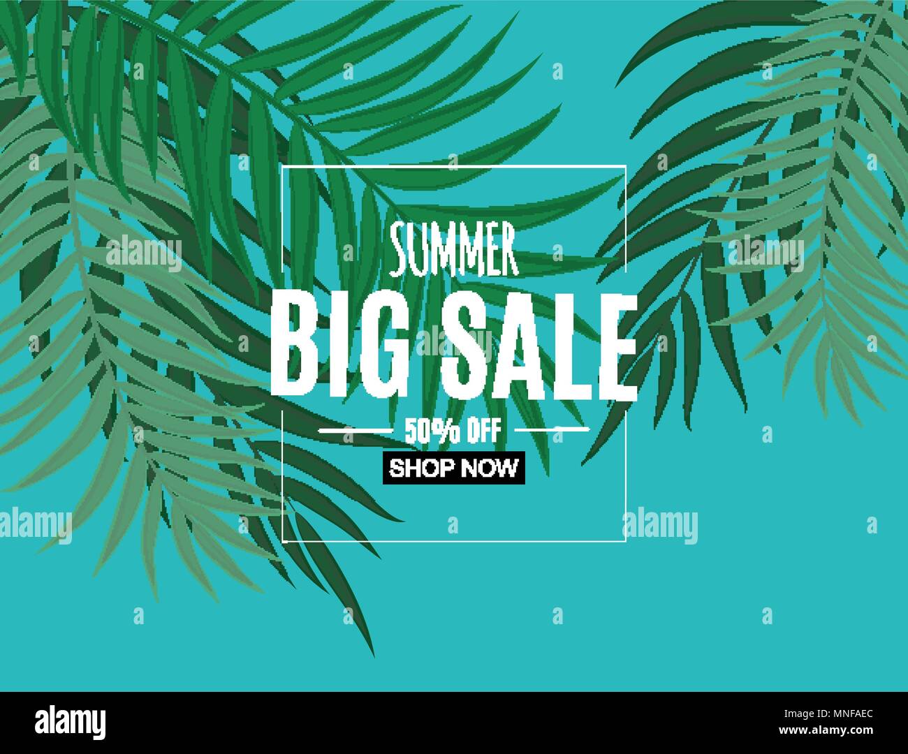 Abstract Summer Sale Background with Palm Leaves. Vector Illustration ...