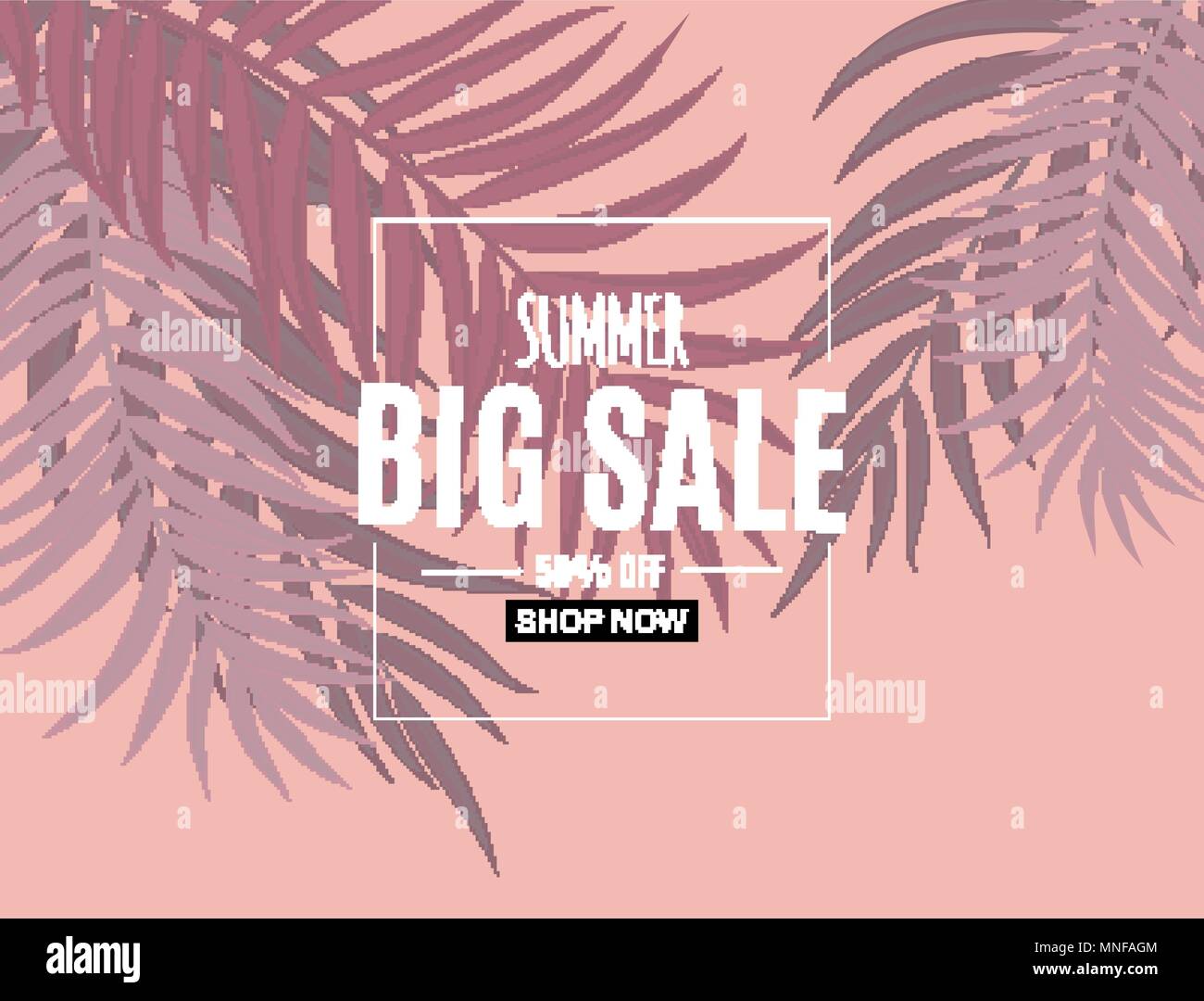 Abstract Summer Sale Background with Palm Leaves. Vector Illustration ...