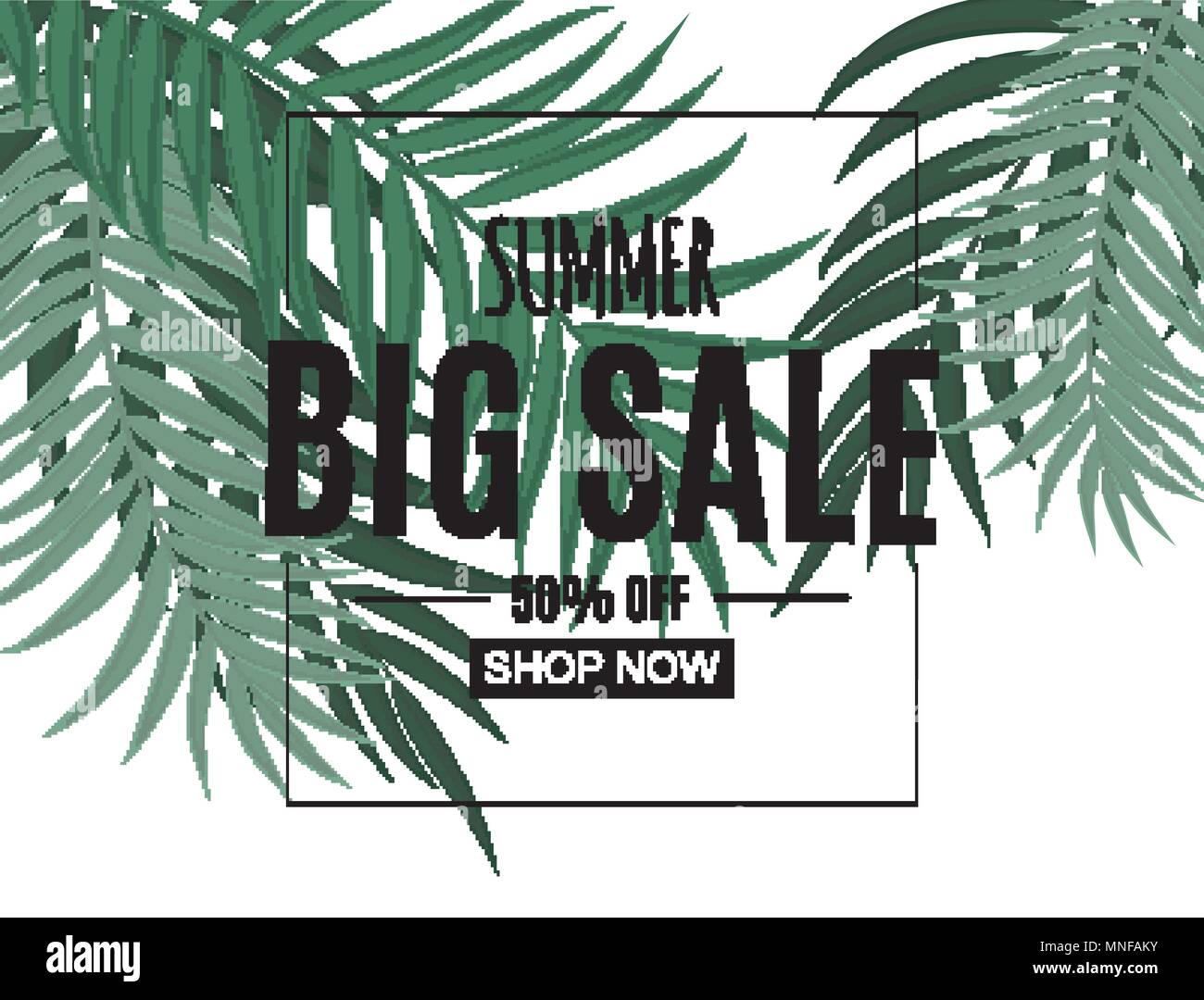 Abstract Summer Sale Background with Palm Leaves. Vector Illustration ...
