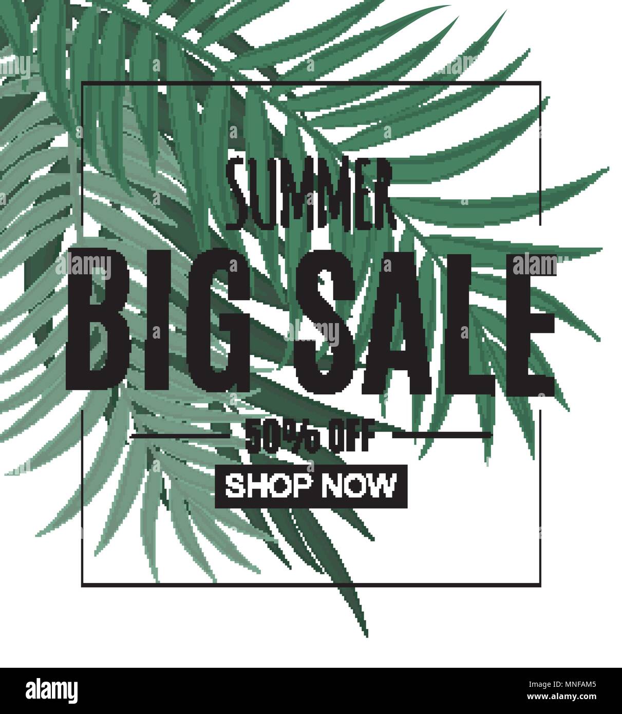 Abstract Summer Sale Background with Palm Leaves. Vector Illustration ...