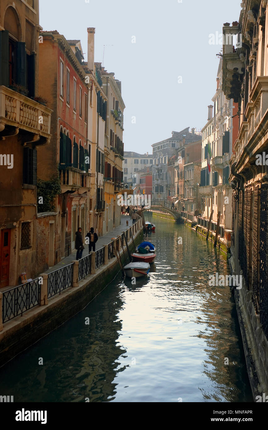 Rio Marin, Santa Croce, Venice, Italy: a quiet backwater canal Stock Photo