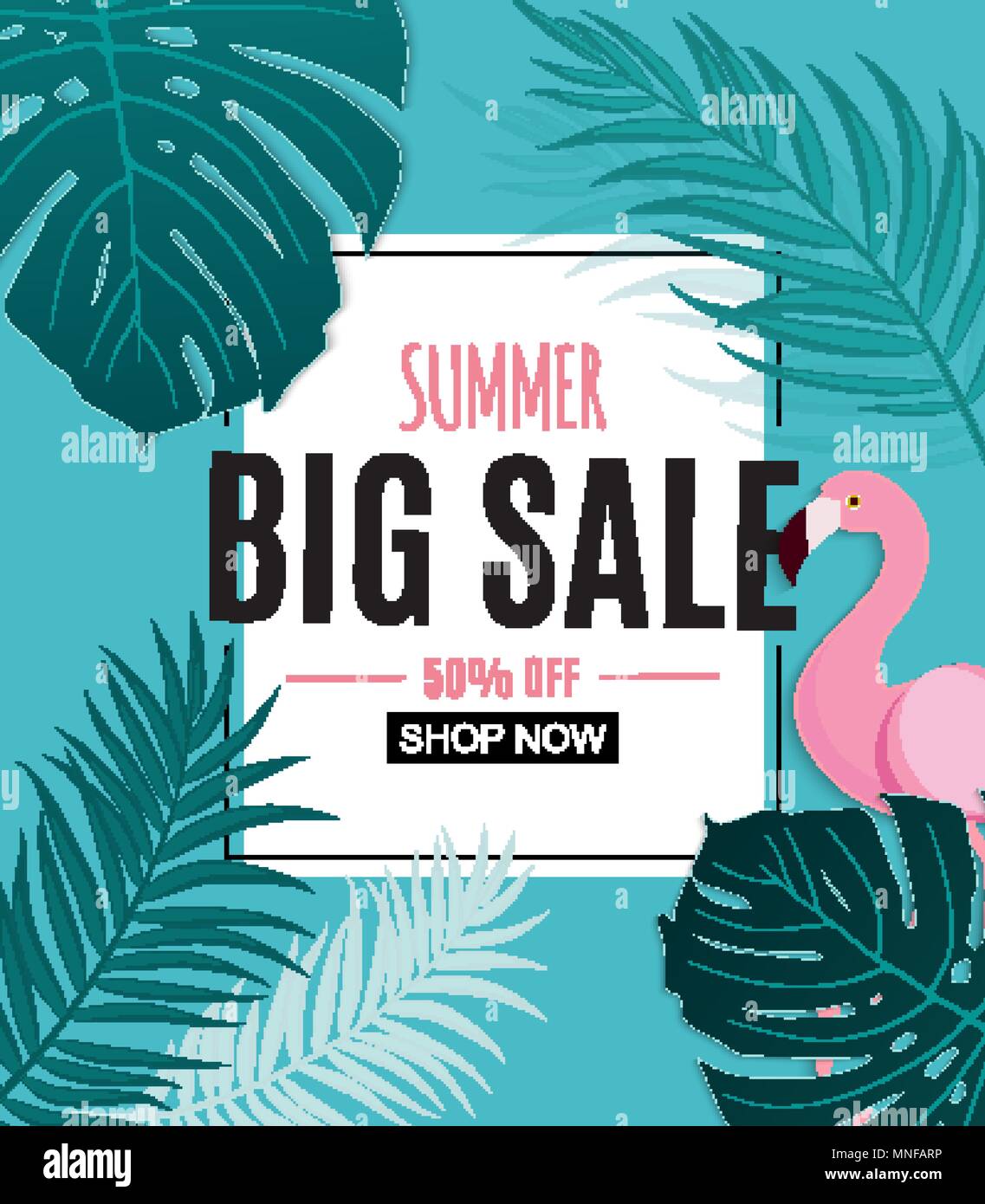 Abstract Summer Sale Background with Frame. Vector Illustration Stock ...