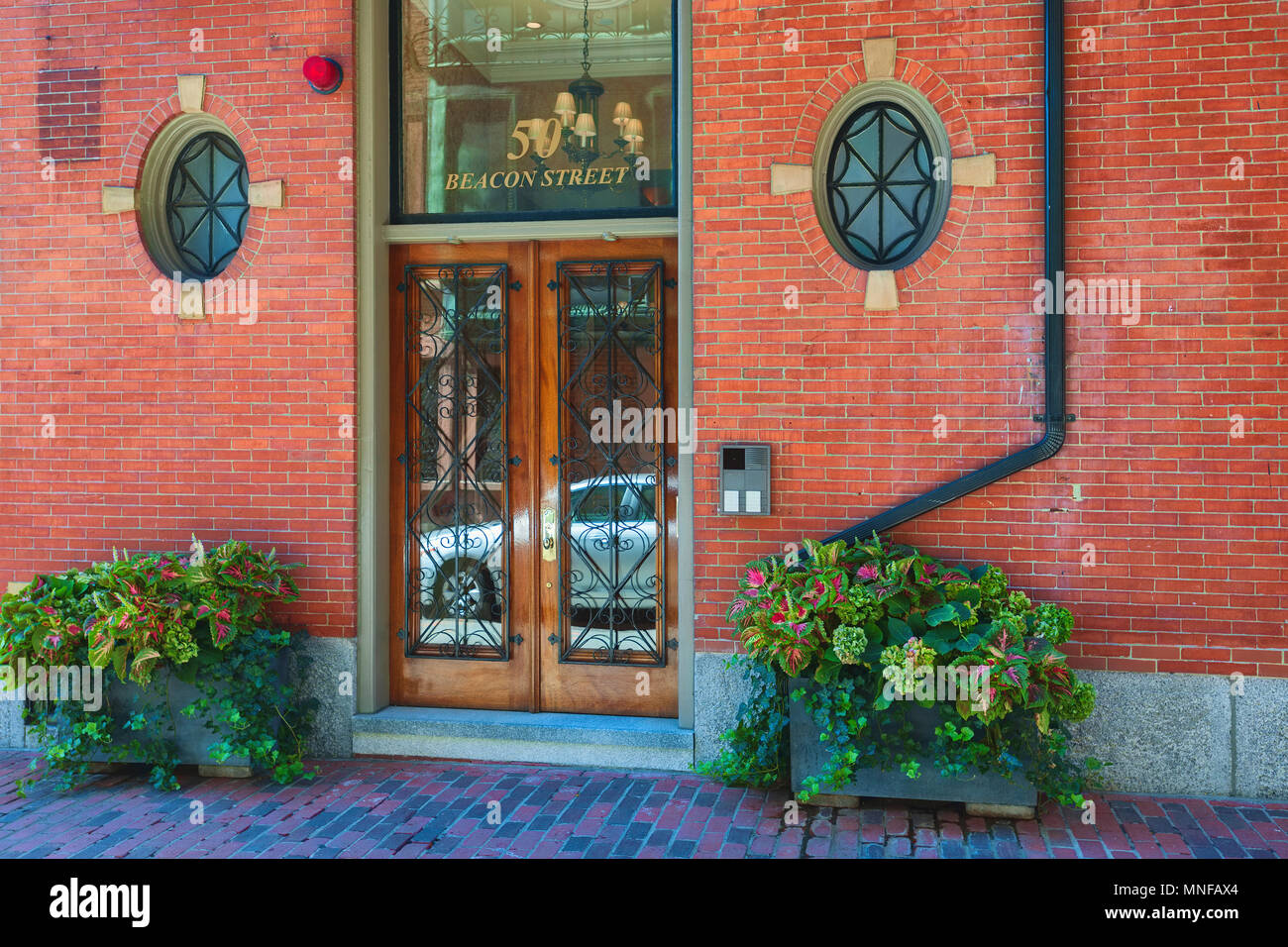 Boston, Massachusetts, USA - September 12, 2016: Federal style architecture on Beacon Hill, Boston, Massachusetts. Stock Photo