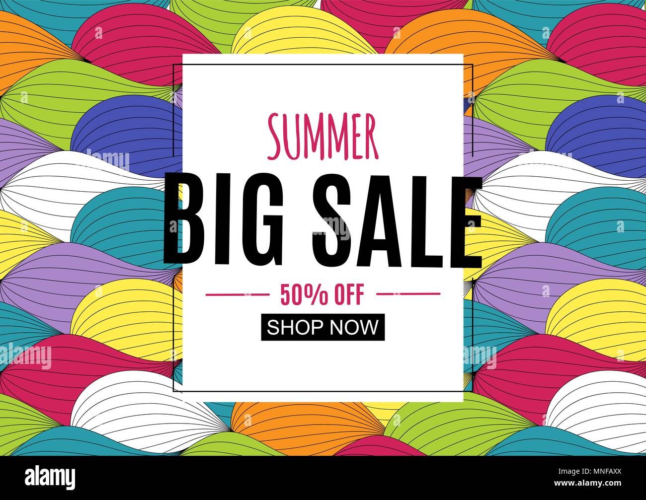 Abstract Summer Sale Background with Frame. Vector Illustration Stock ...
