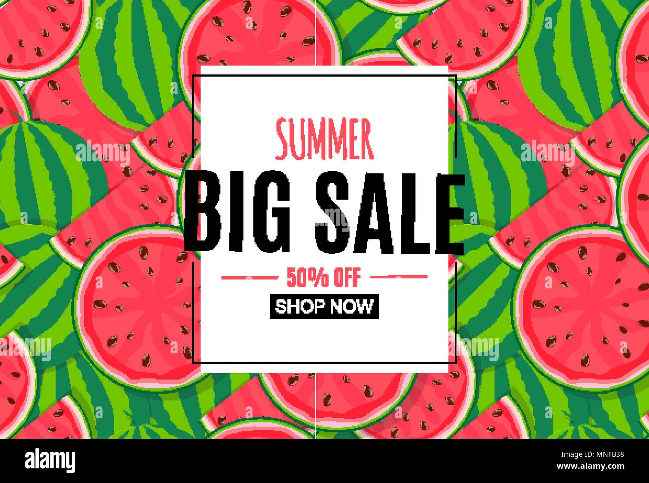Abstract Summer Sale Background with Frame. Vector Illustration Stock ...
