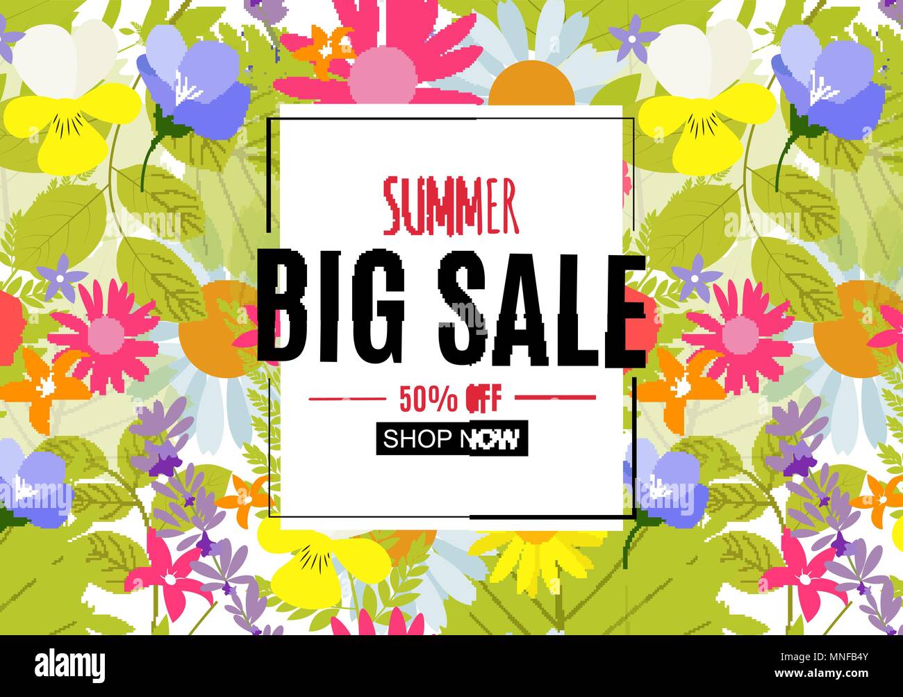 Abstract Summer Sale Background with Frame. Vector Illustration Stock ...