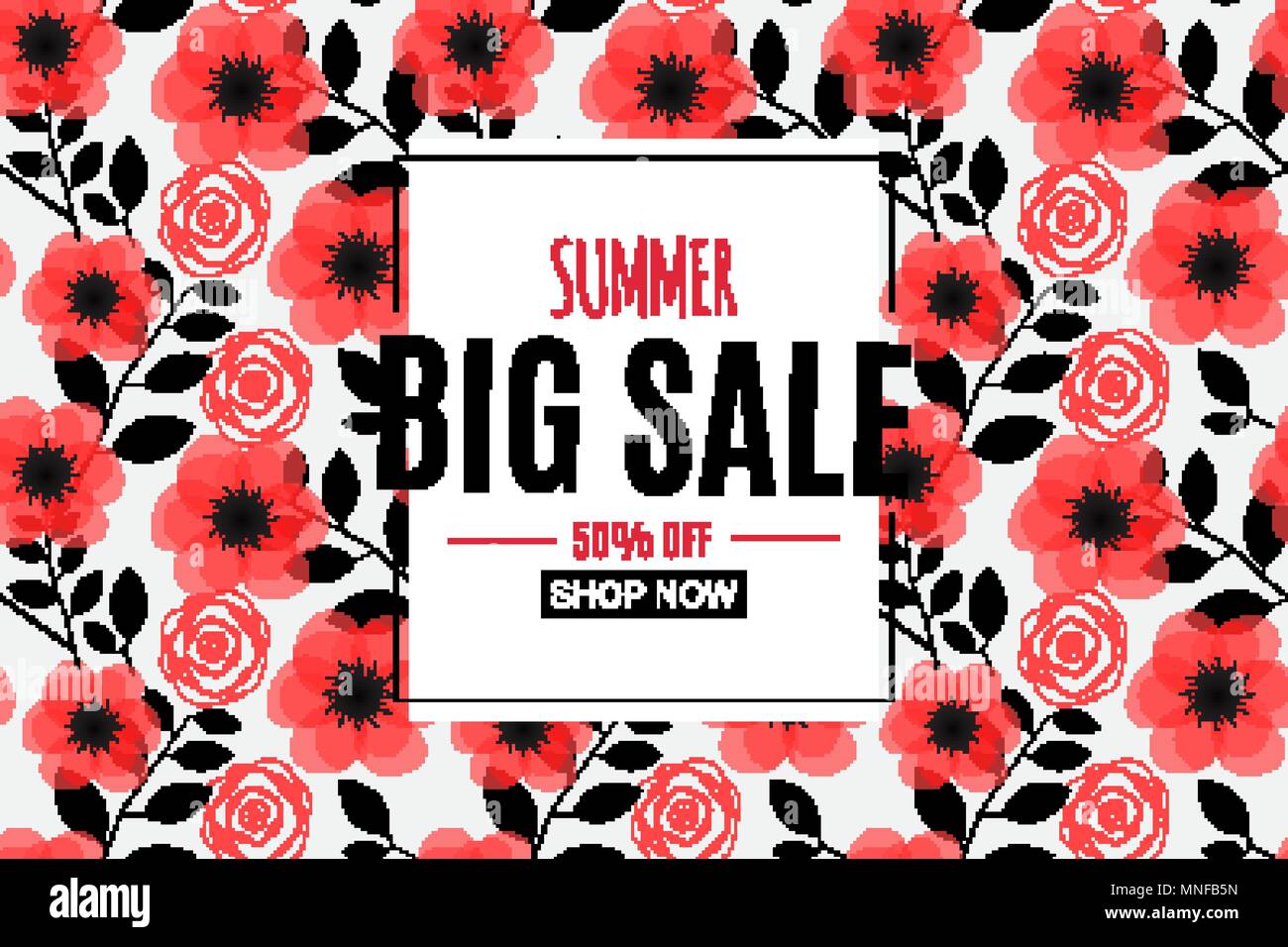Abstract Summer Sale Background with Frame. Vector Illustration Stock ...