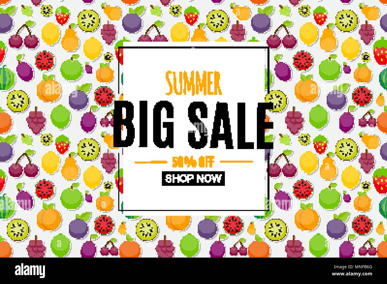 Abstract Summer Sale Background with Frame. Vector Illustration Stock ...