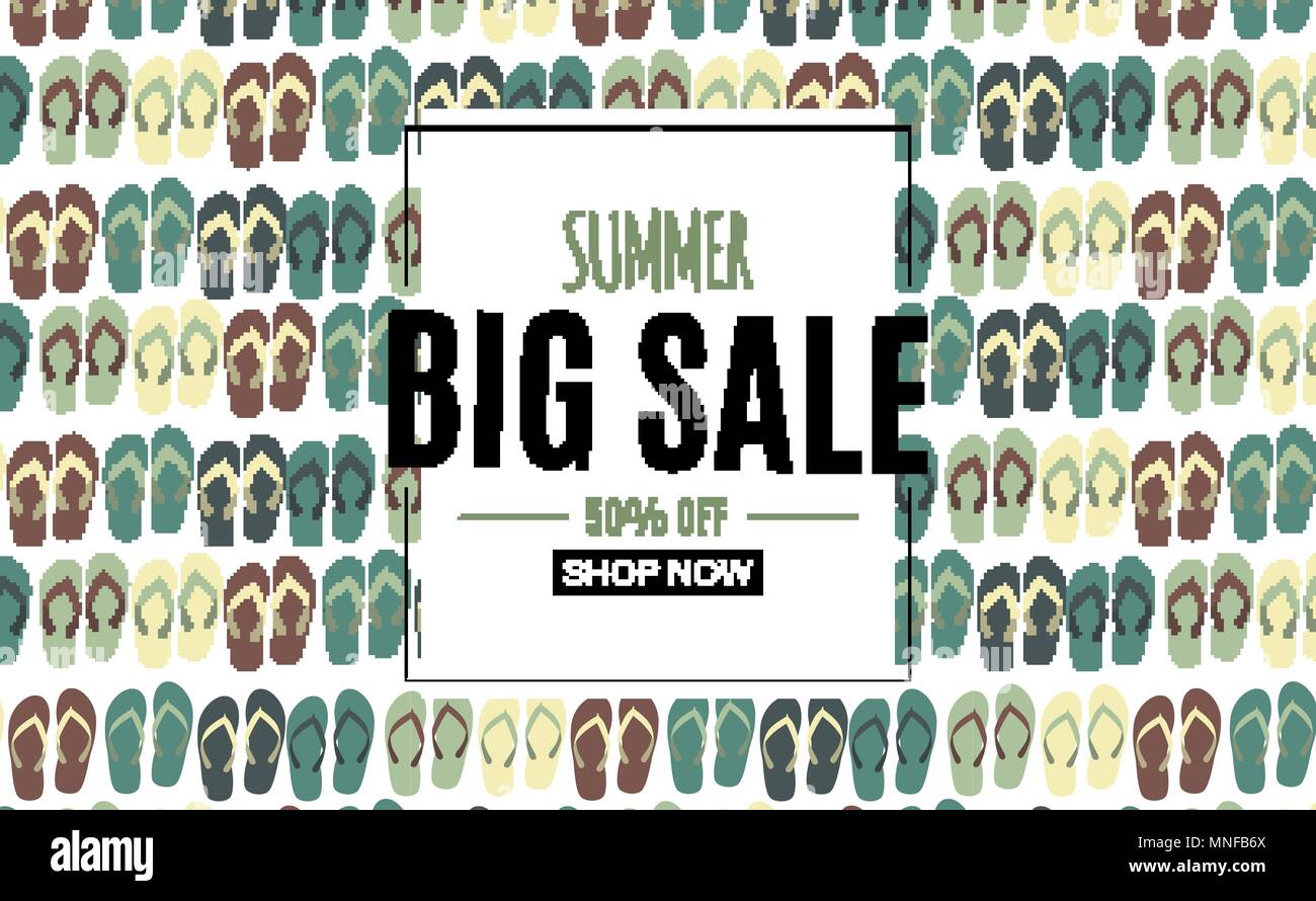 Abstract Summer Sale Background with Frame. Vector Illustration Stock ...
