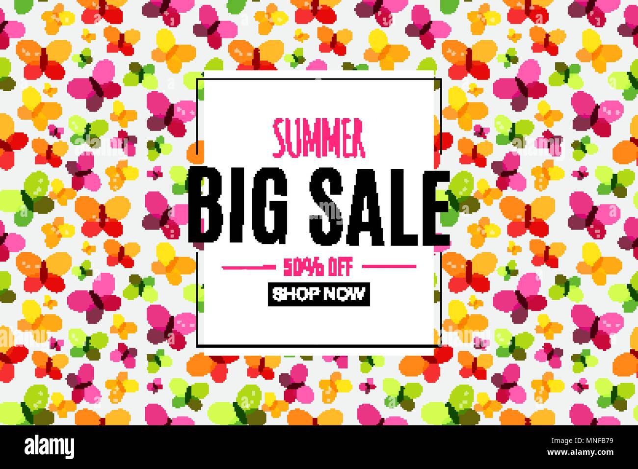 Abstract Summer Sale Background with Frame. Vector Illustration Stock ...