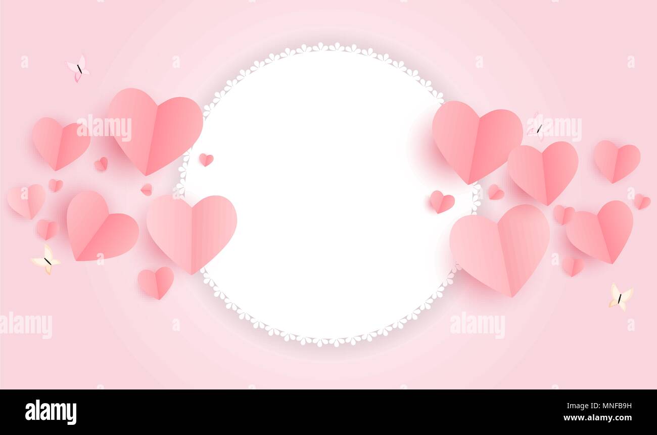 Romantic Love and Feelings Background Design with Frame for Your Text.  Vector illustration Stock Vector Image & Art - Alamy