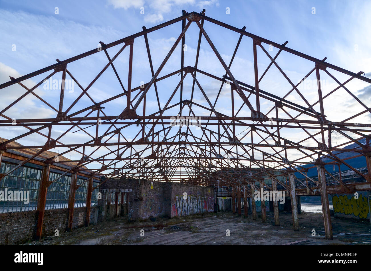 Abandoned military torpedo range near Arrochar Stock Photo