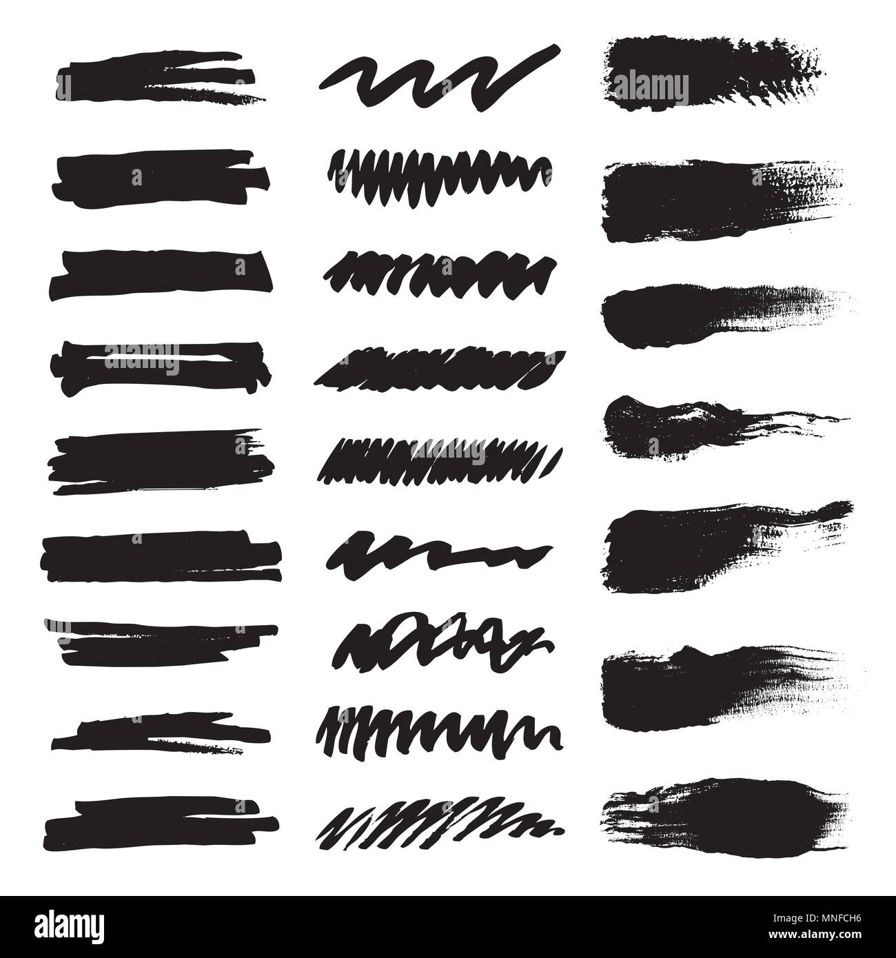 Set of black brushes. Vector Illustration and graphics collection Stock Photo