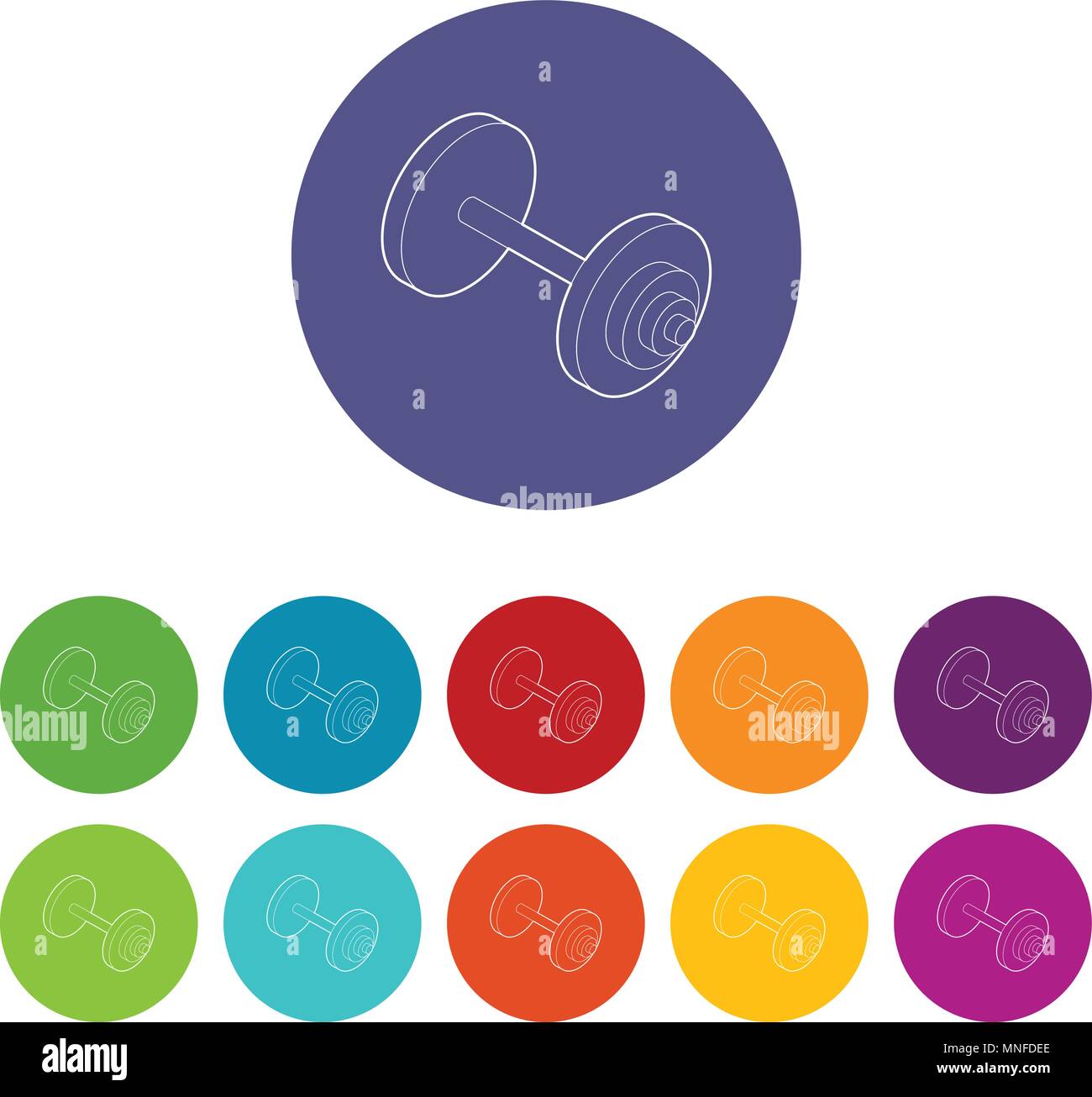 Barbell icon, outline style Stock Vector