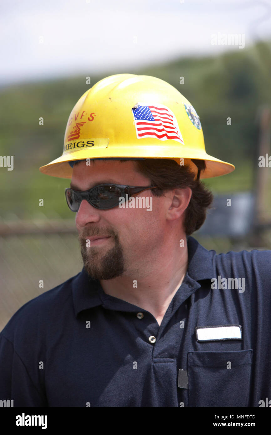 portrait of a blue collar electrical workman Stock Photo