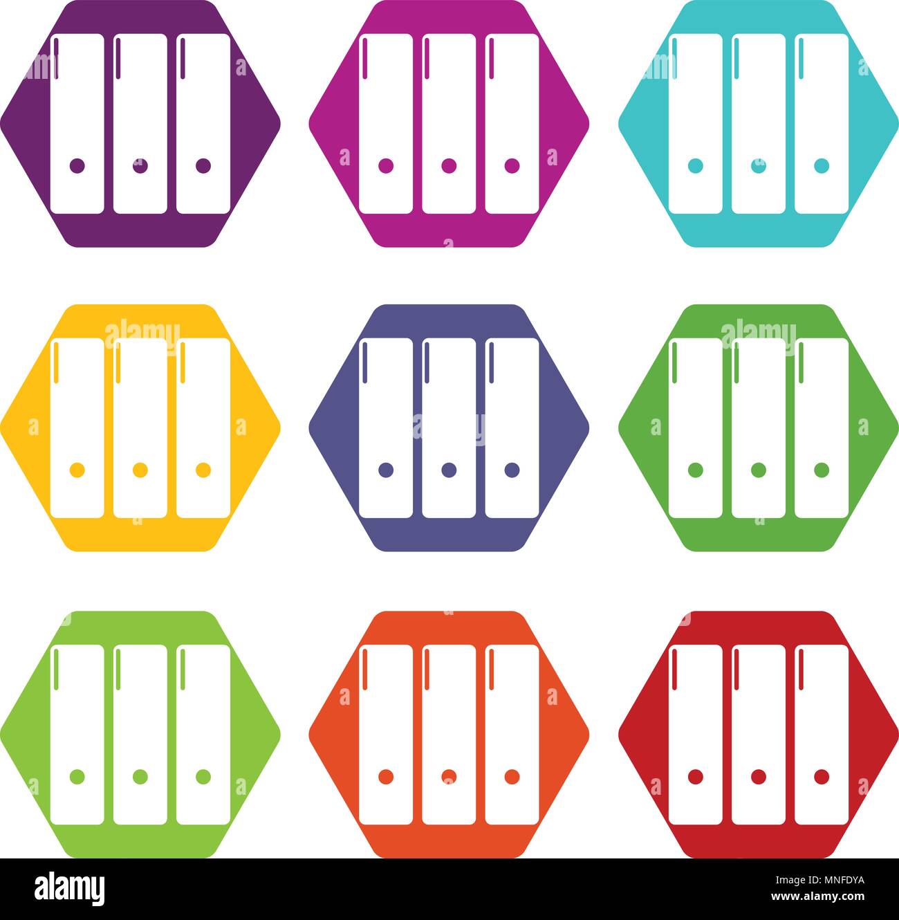 Office folder icons set 9 vector Stock Vector Image & Art - Alamy