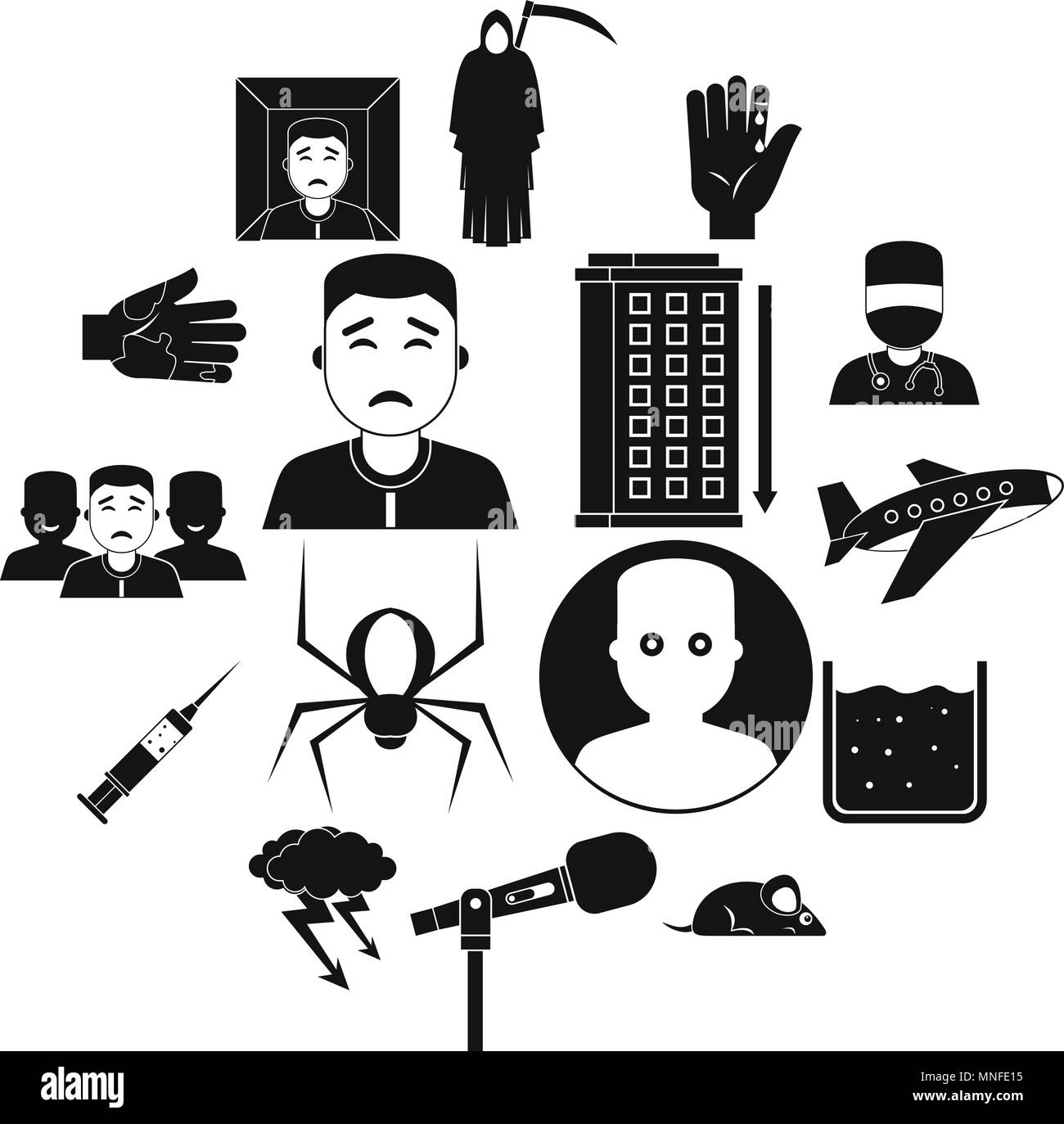 Phobia symbols icons set, simple style Stock Vector Image & Art Alamy