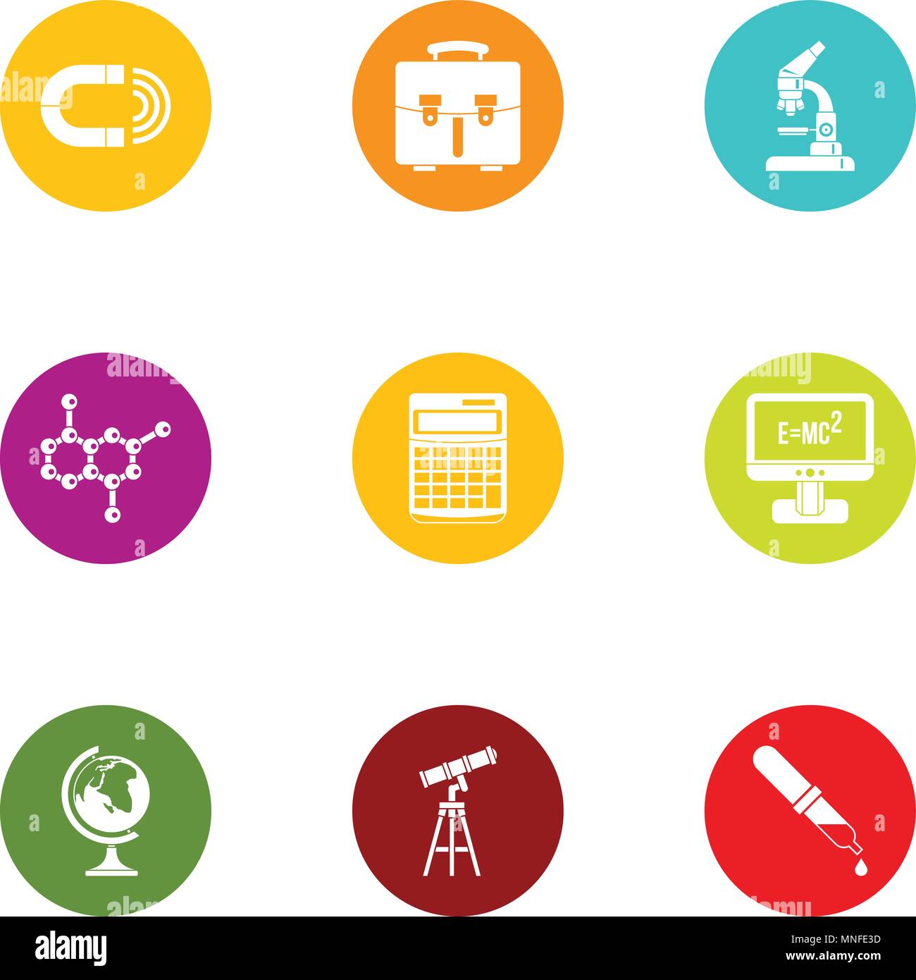 Study of the planet icons set, flat style Stock Vector Image & Art - Alamy