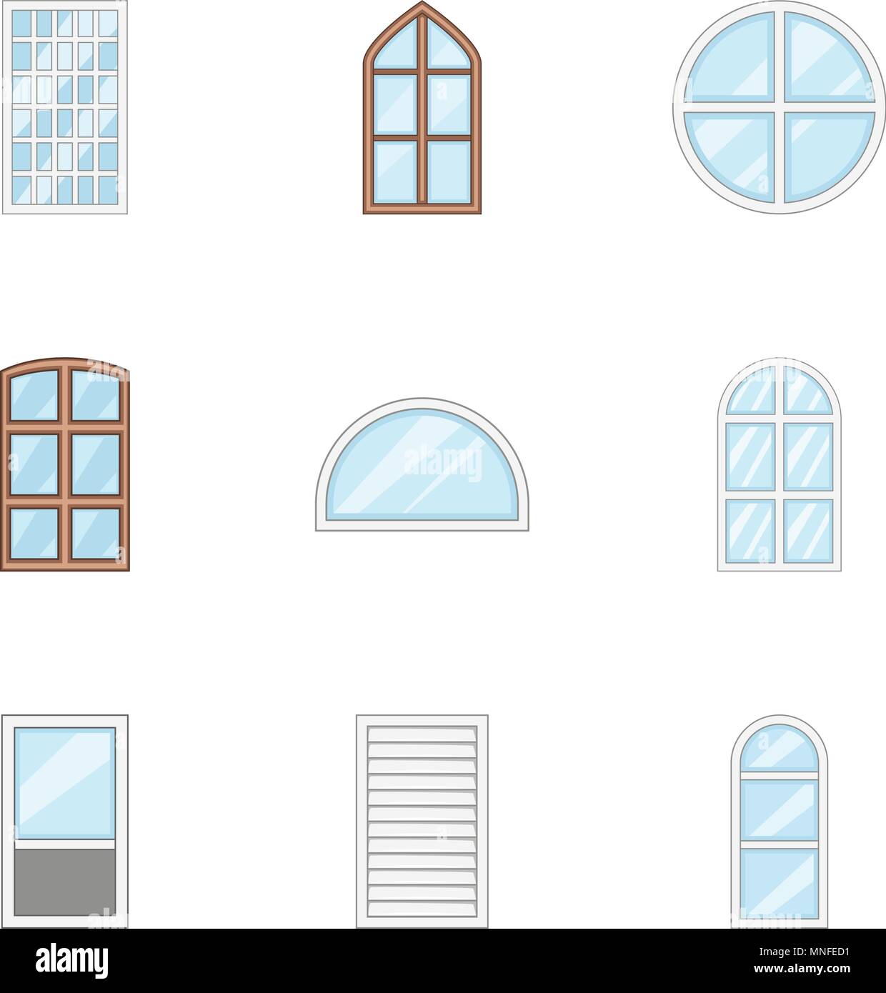 Window pane icons set, cartoon style Stock Vector Image & Art - Alamy