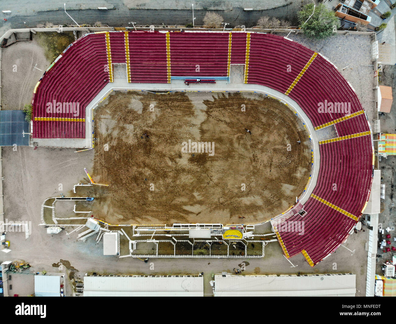 Aerial view of the Rodeo arena, rides and facilities and corrals of the  expo or Ganadera de Sonora Mexico fair (UGRS). Hermosillo Sonora Stock  Photo - Alamy