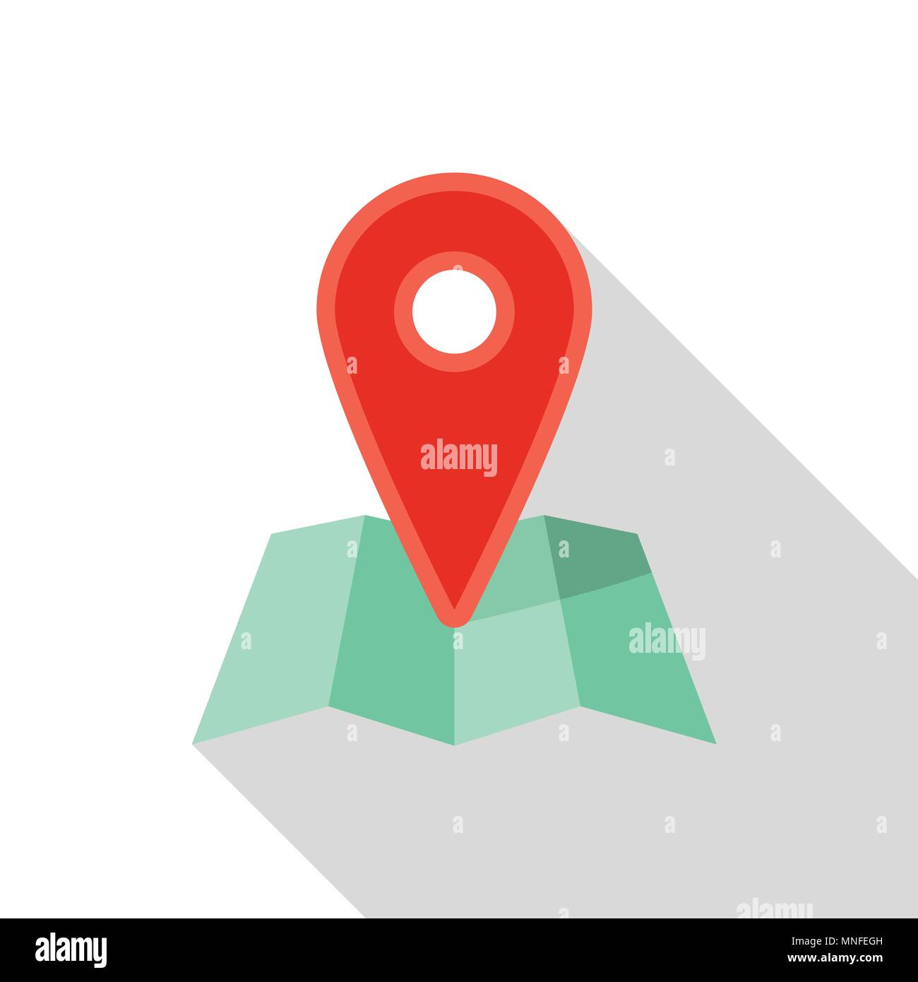 Red pin map icon, flat style Stock Vector Image & Art Alamy