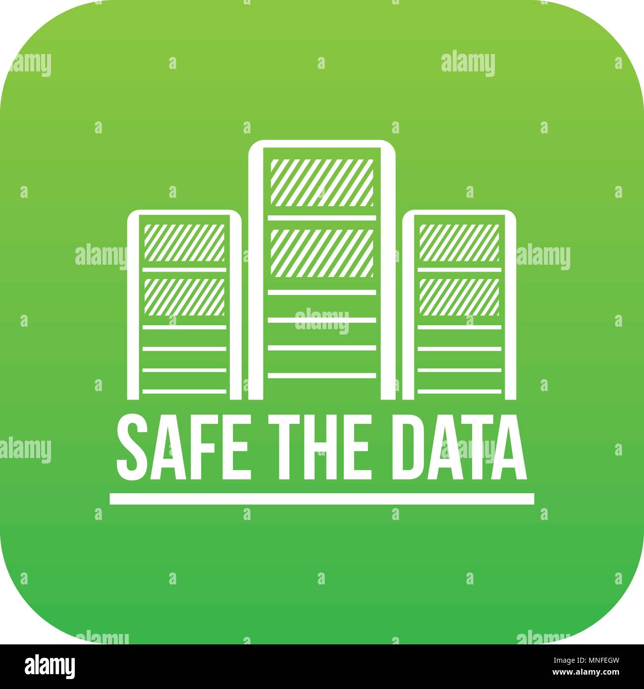 Safe the data icon green vector Stock Vector Image & Art - Alamy