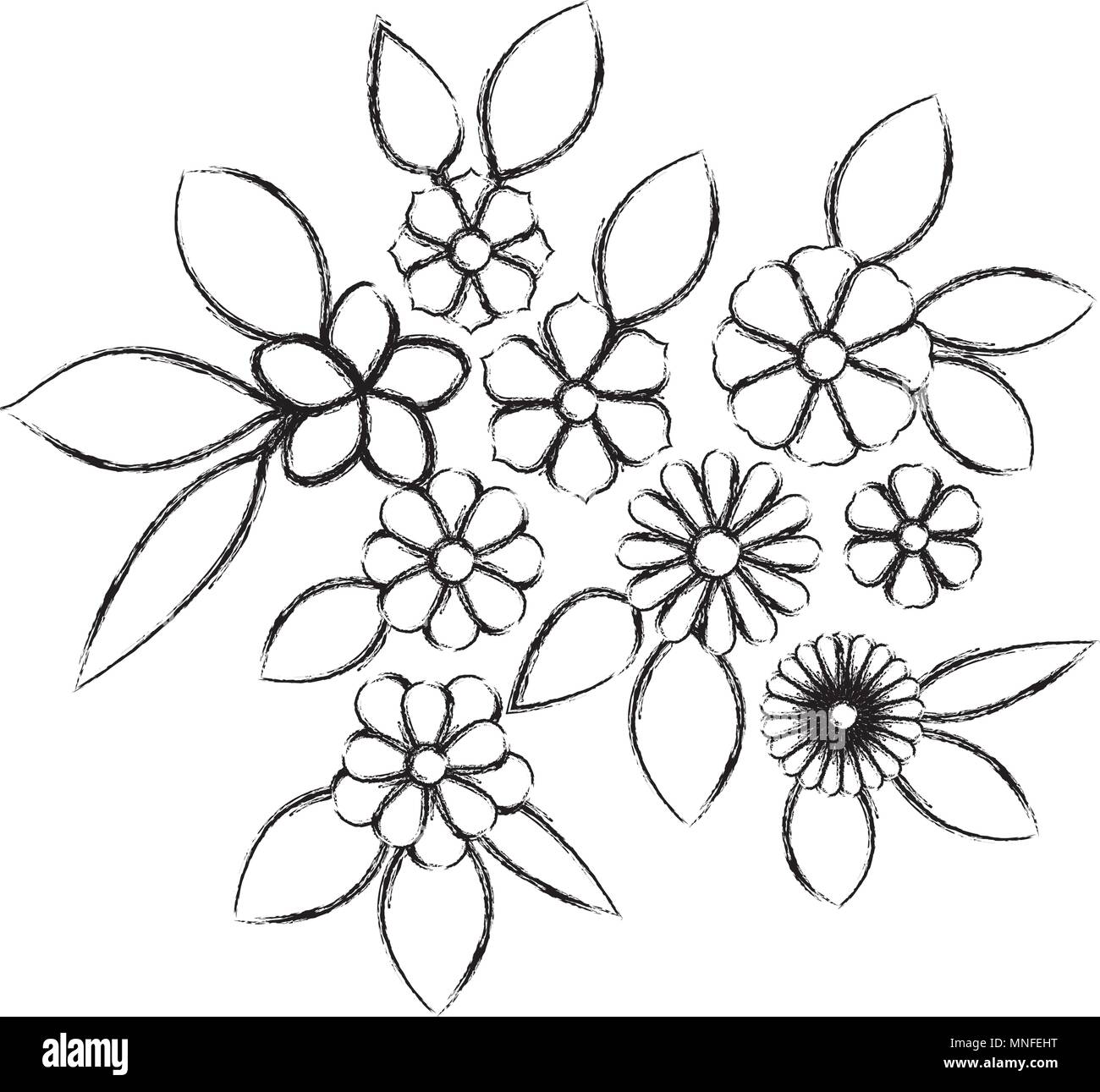 flowers and leafs garden decorative Stock Vector Image & Art - Alamy